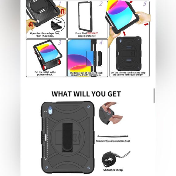 HAIKEDZ iPad 10th Generation Case, Full-Body Drop Protection Case with Pen Holde - Picture 9 of 11